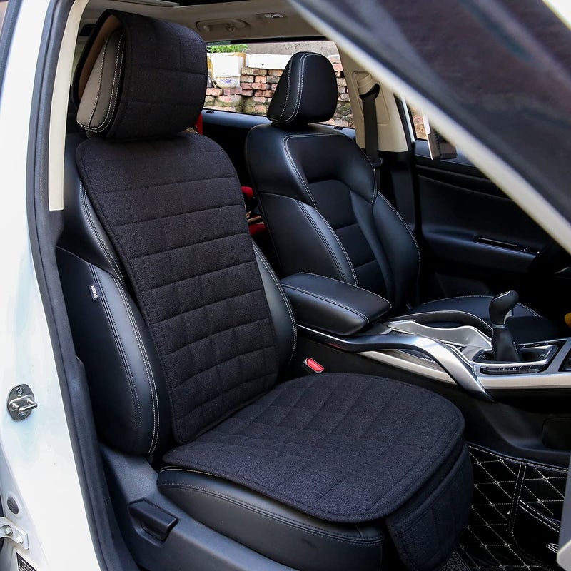 Suninbox Car Seat Covers Buckwheat Hull Universal Car Seat Covers,Bottom Seat Covers for Cars,Truck Seat Covers,Car Seat Cushion Protector Mats Pad,Gray Front Seat - Image 4